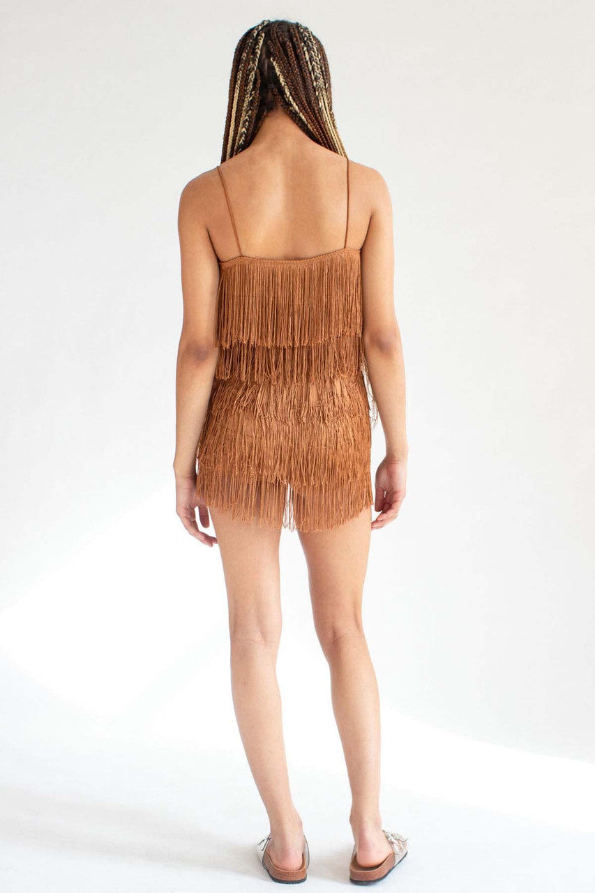 Copper Fringe Romper