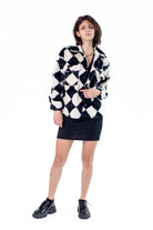 Fur Checker Print Shacket