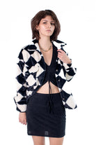 Fur Checker Print Shacket
