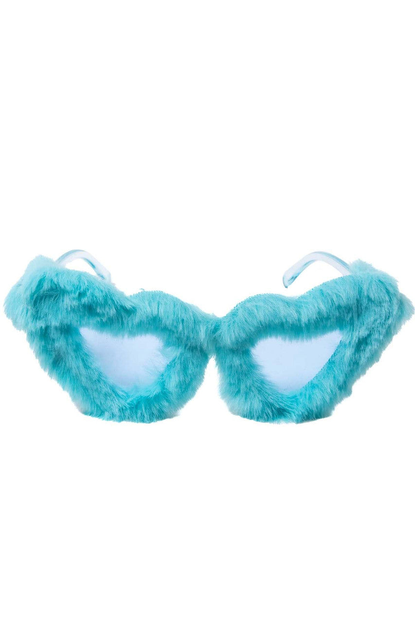 Furry Heart Shaped Sunglasses