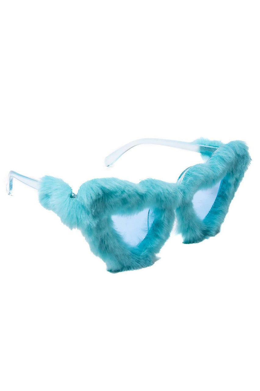 Furry Heart Shaped Sunglasses