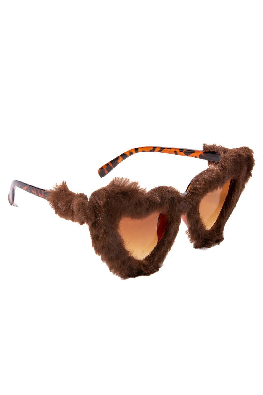 Furry Heart Shaped Sunglasses