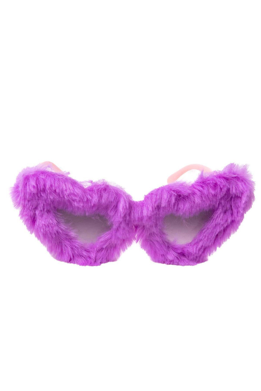 Furry Heart Shaped Sunglasses