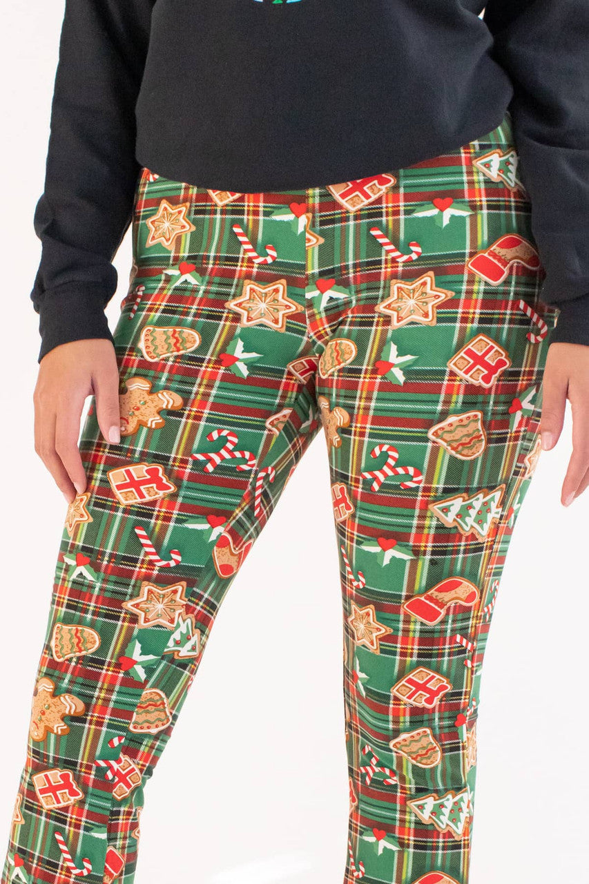 Gingerbread Cookie Plaid Bell Bottoms