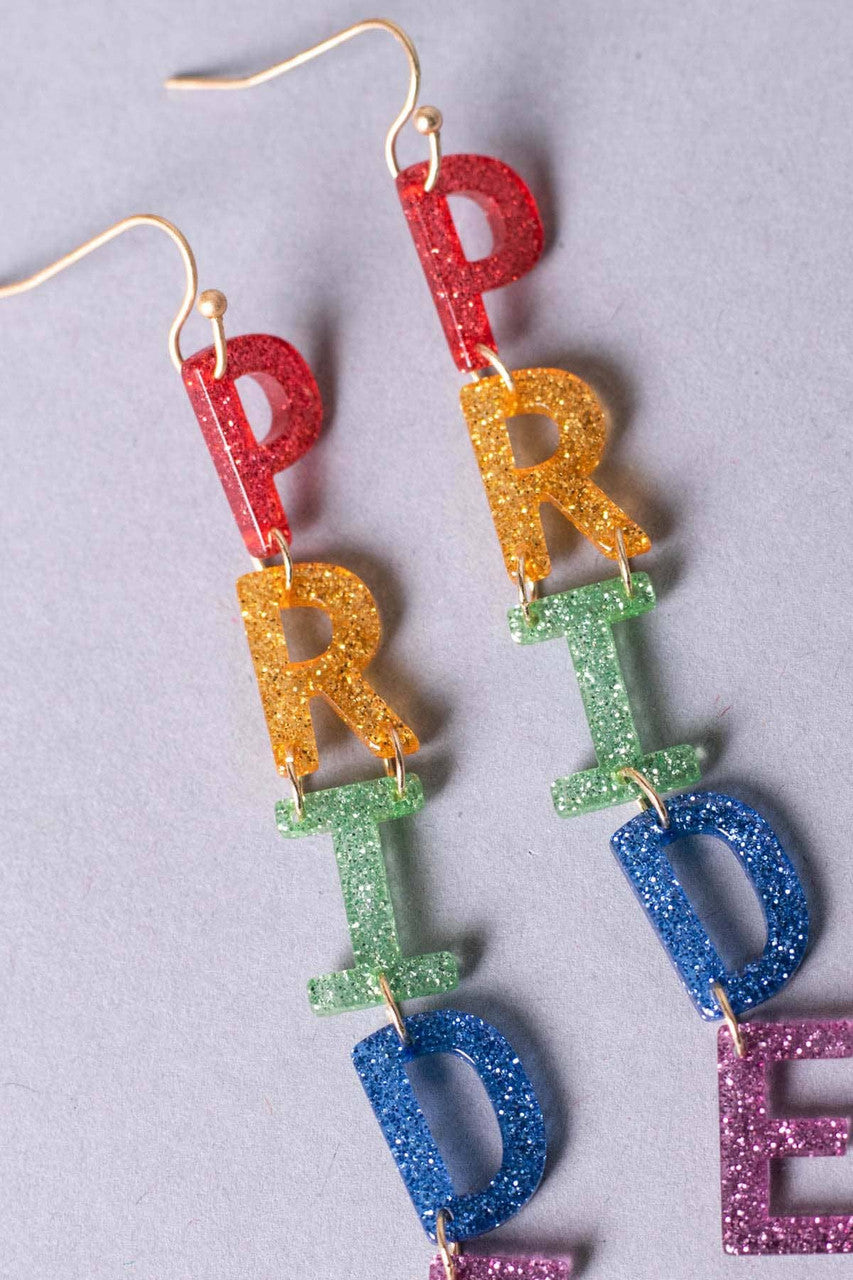 Glitter Pride Drop Earrings