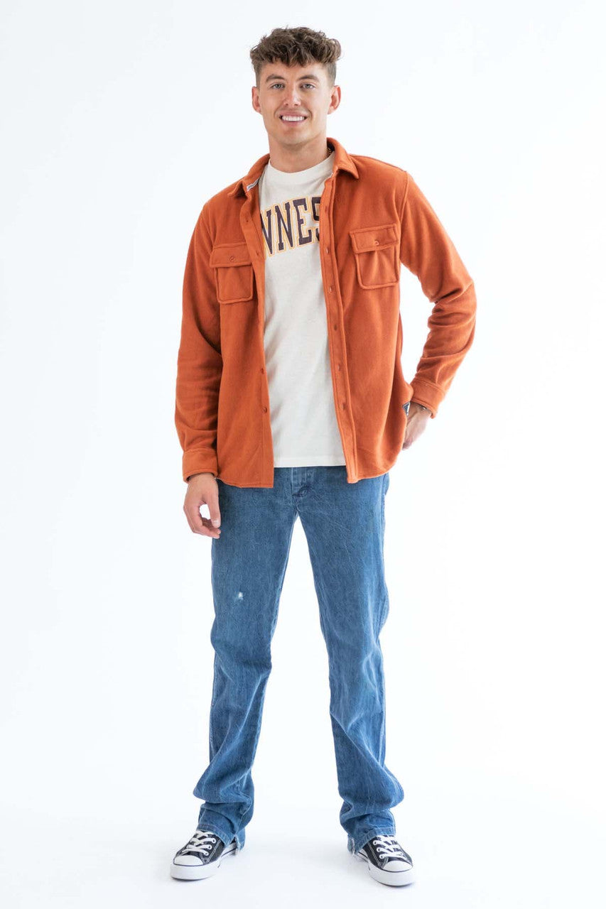 Gold Clay Fleece Flannel Shirt