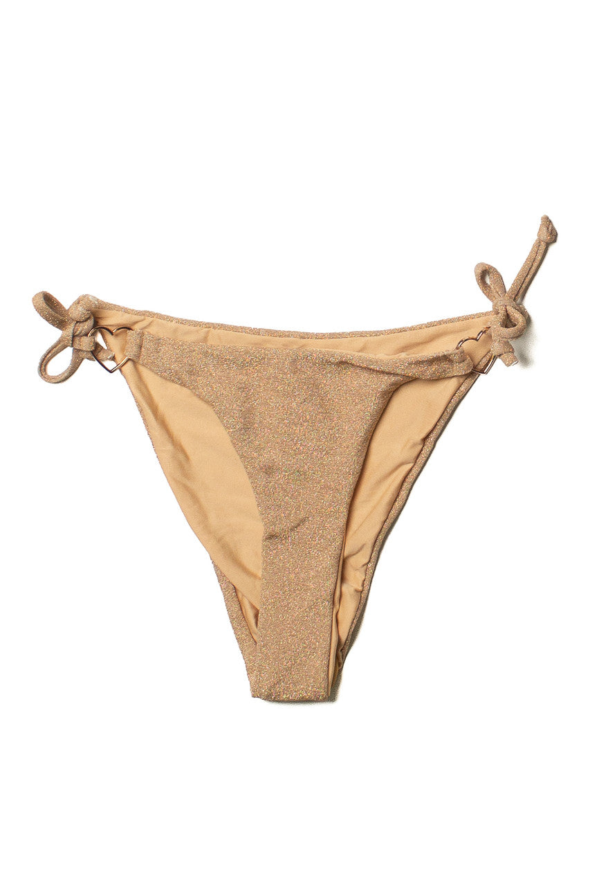 Gold Shimmer Heart Bikini Bottom