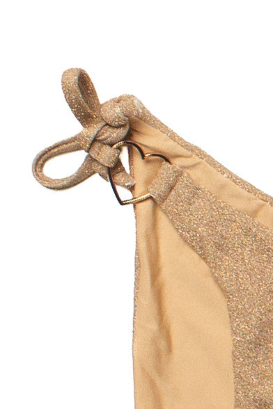 Gold Shimmer Heart Bikini Bottom