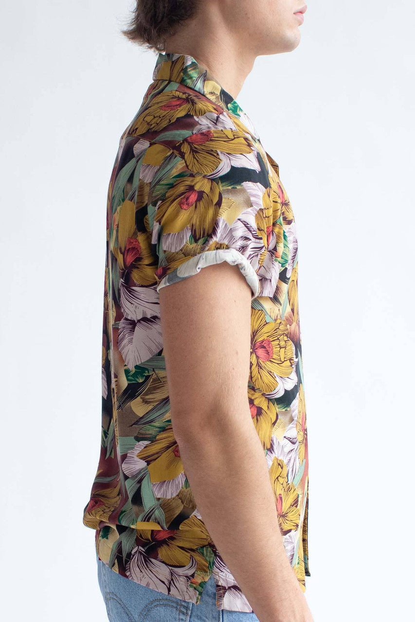 Golden Flora Hawaiian Camp Shirt