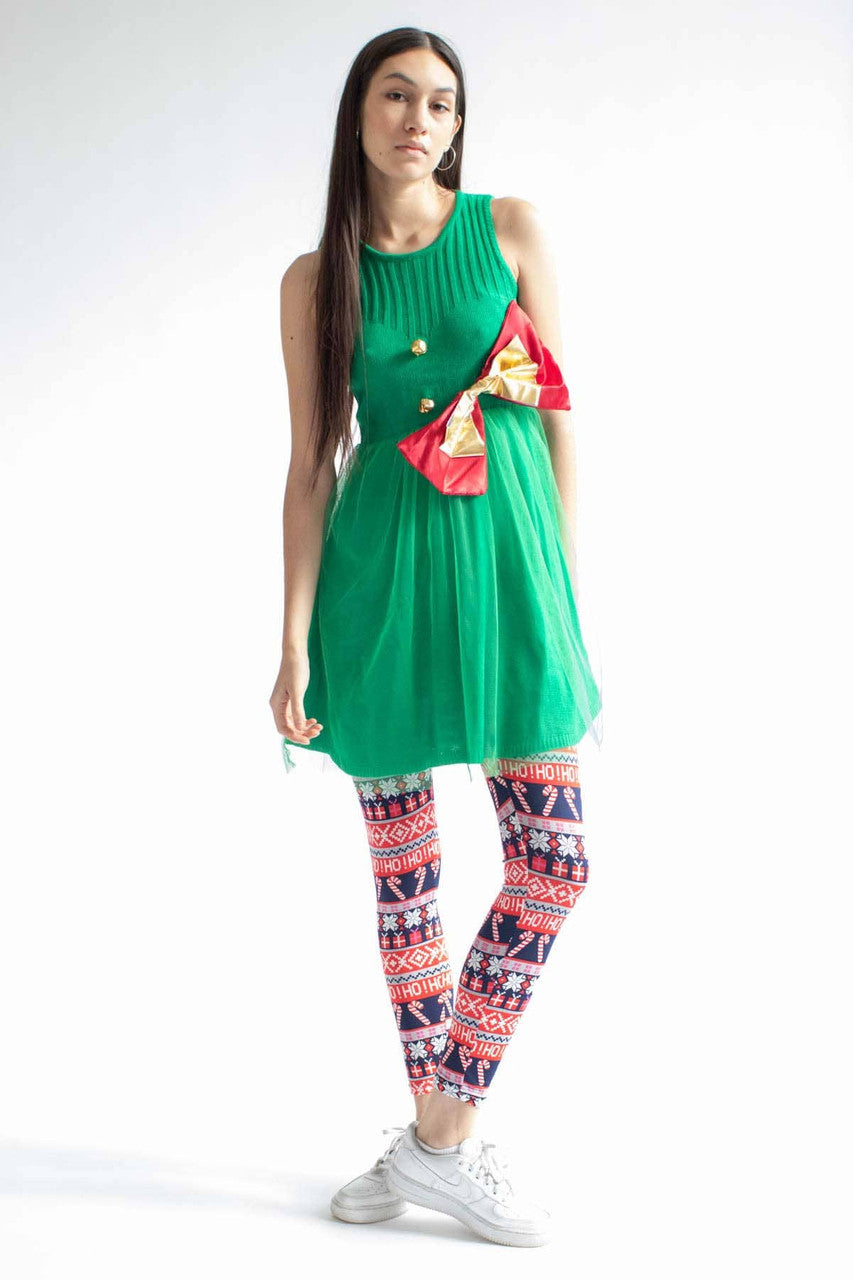 Green Big Bow Tulle Party Dress