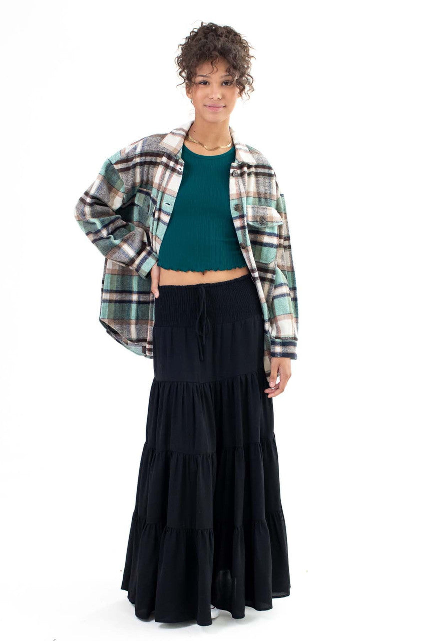 Green Double Ribbed Long Sleeve Crop Top