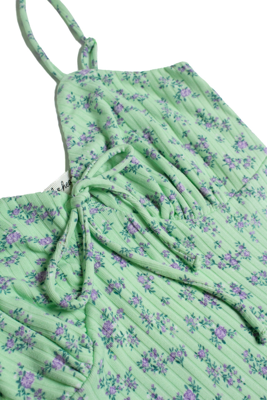 Green Floral Mini Dress