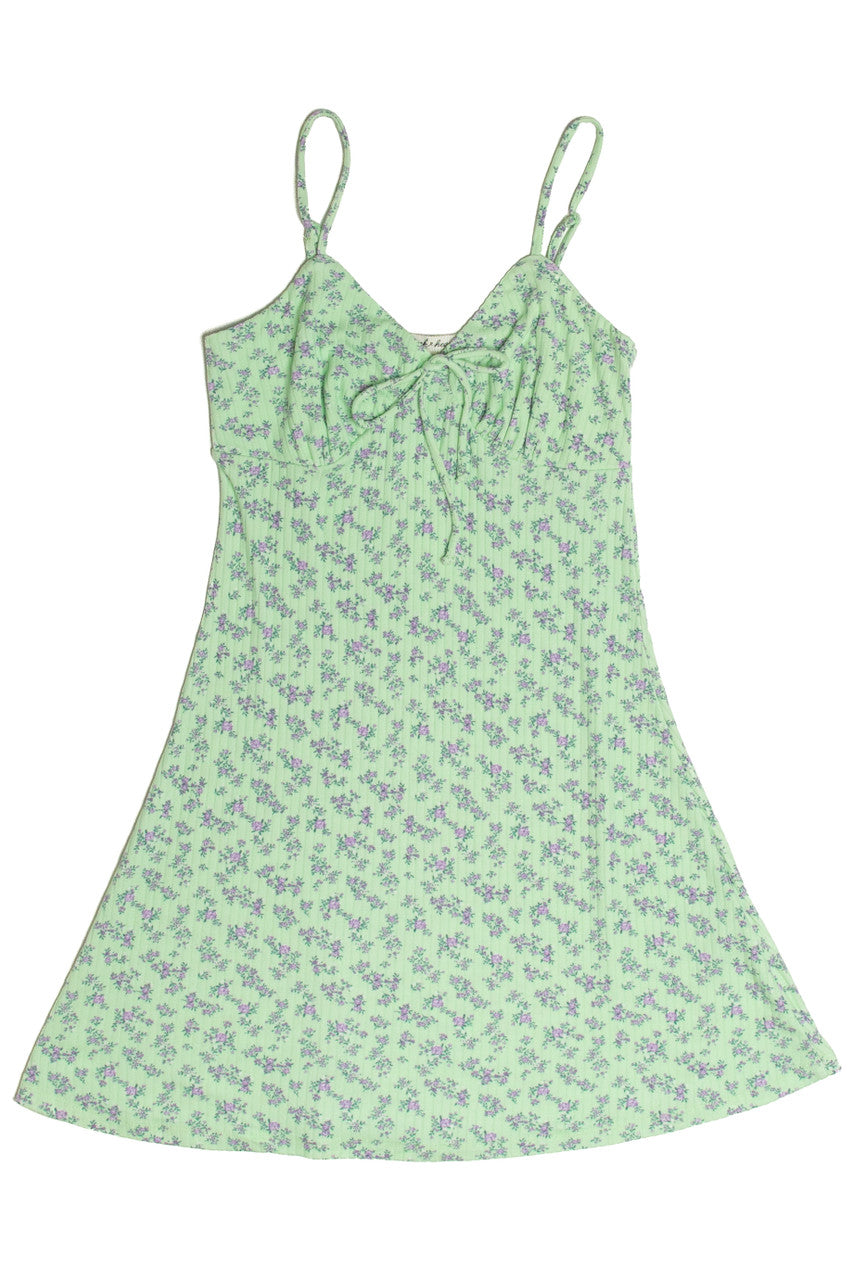 Green Floral Mini Dress