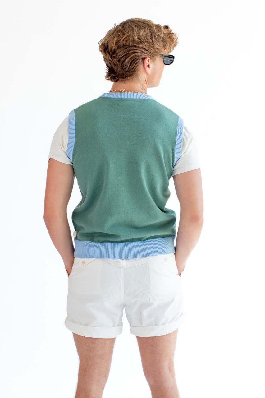 Green Floral Sweater Vest