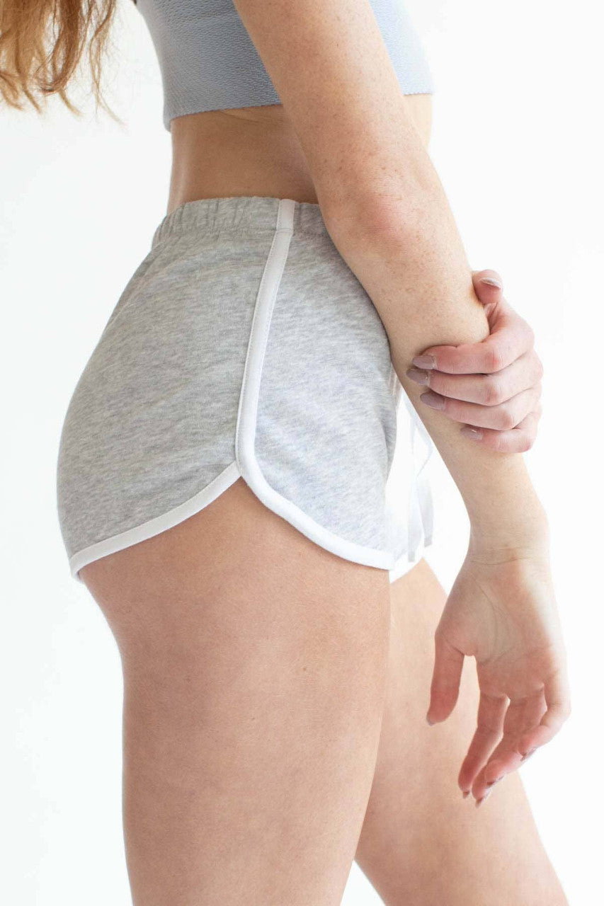 Grey Drawstring Dolphin Shorts