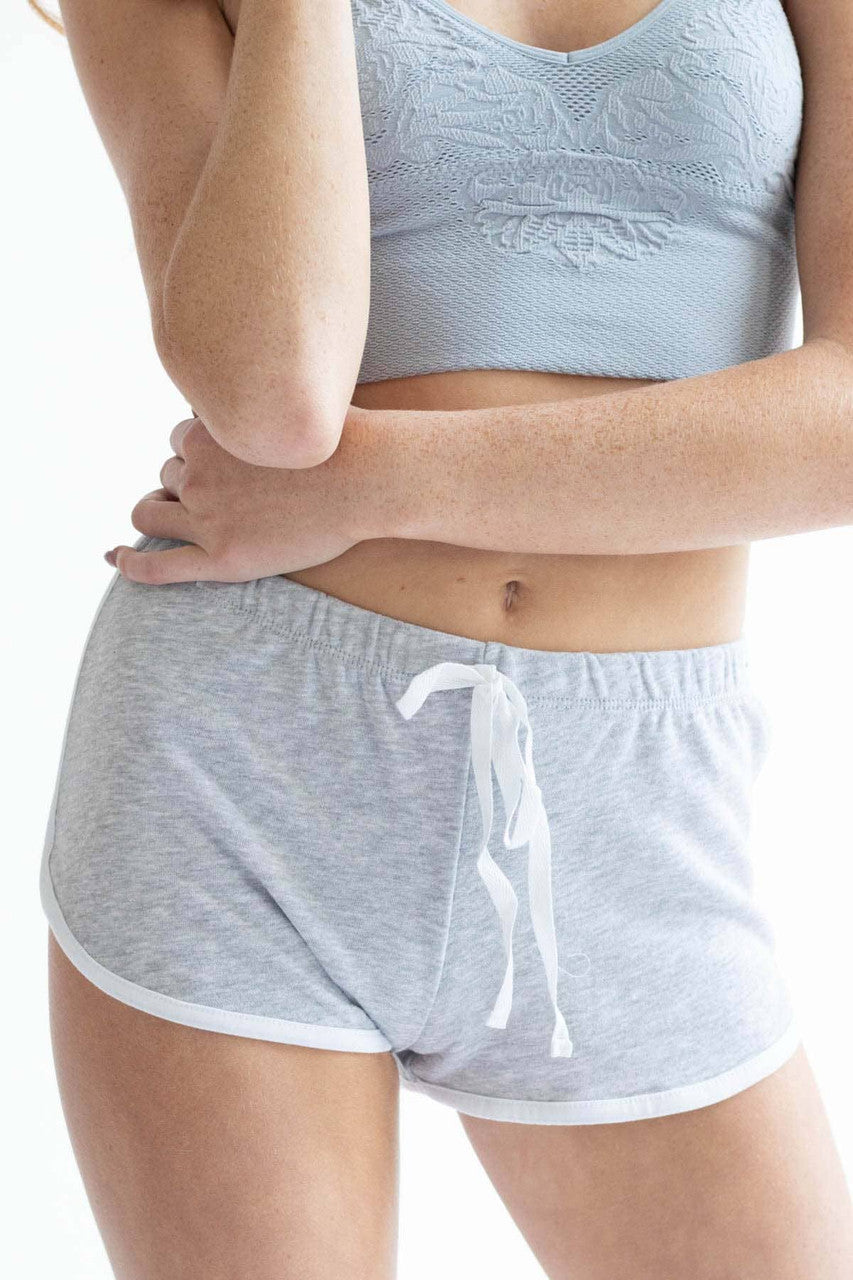 Grey Drawstring Dolphin Shorts