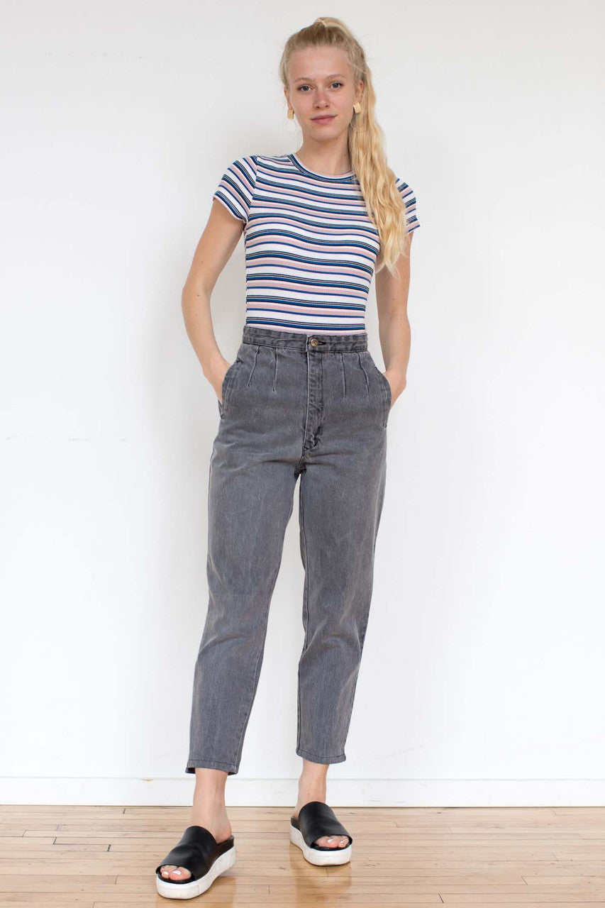 Grey Pleated Contempo Jeans (sz. 11)