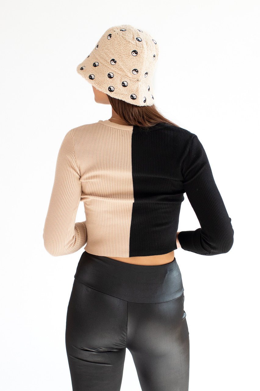 Half & Half Colorblock Cardigan