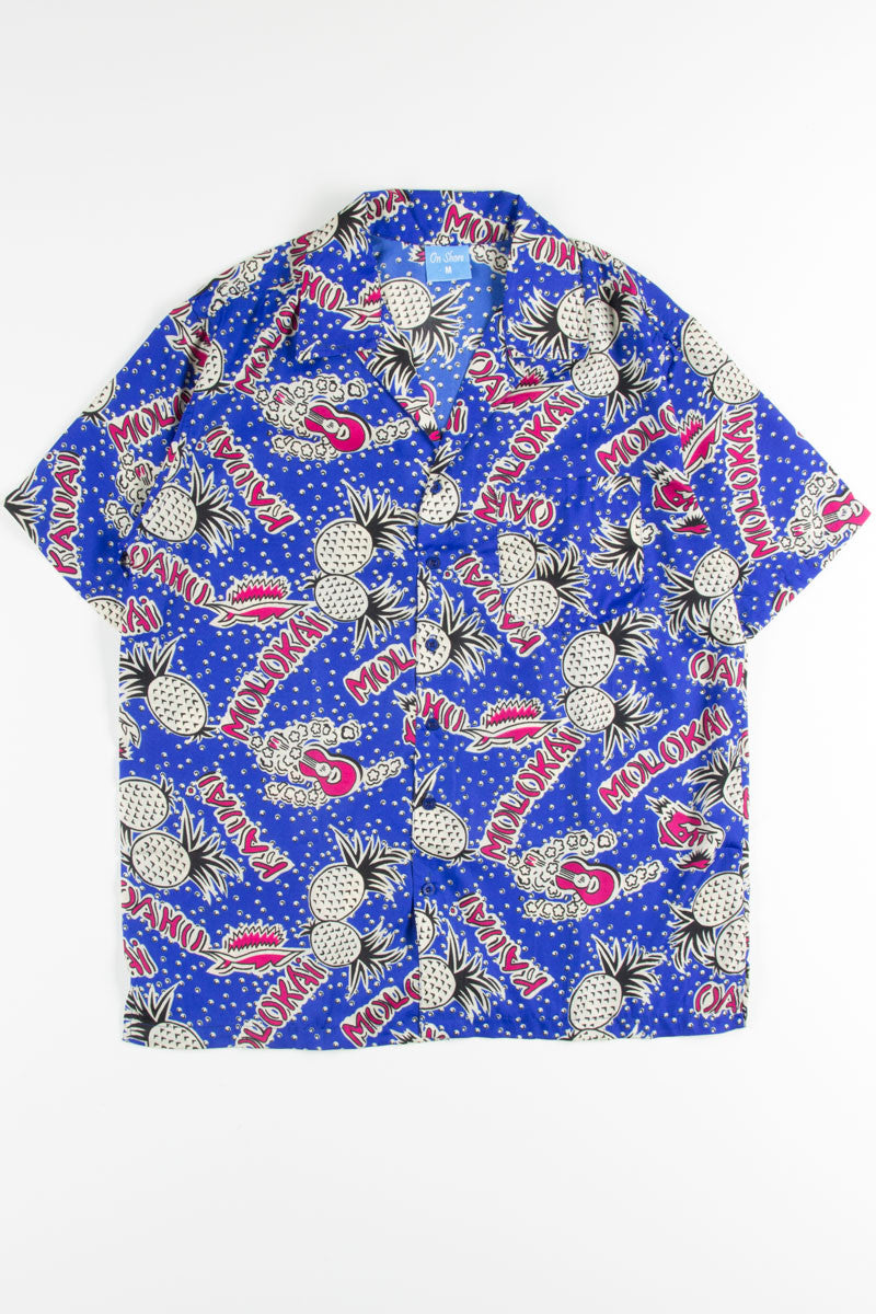Blue Hawaiian Islands Pineapple Hawaiian Shirt