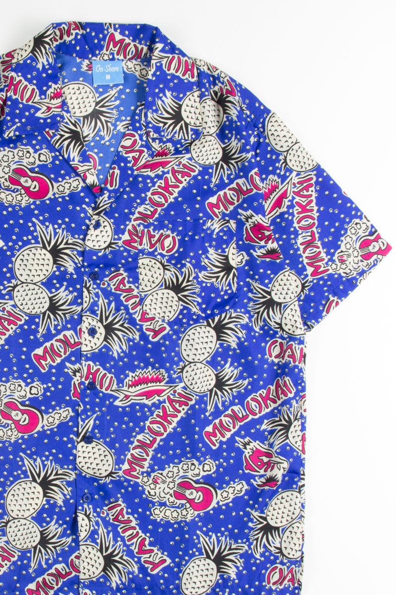Blue Hawaiian Islands Pineapple Hawaiian Shirt