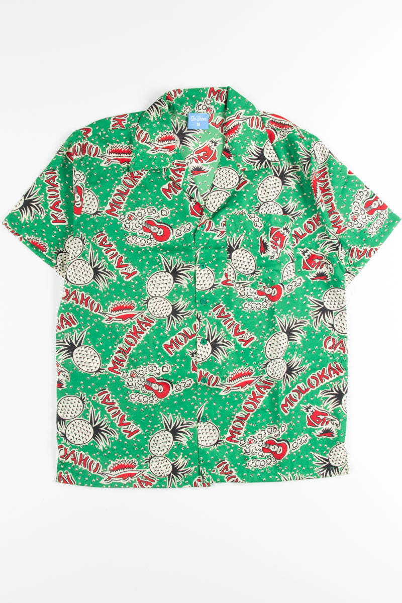 Green Hawaiian Islands Pineapple Hawaiian Shirt