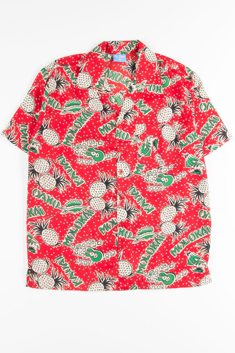 Red Hawaiian Islands Pineapple Hawaiian Shirt