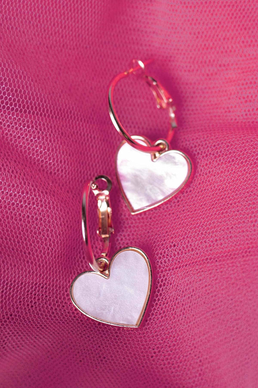 Heart Charm Hoop Earrings
