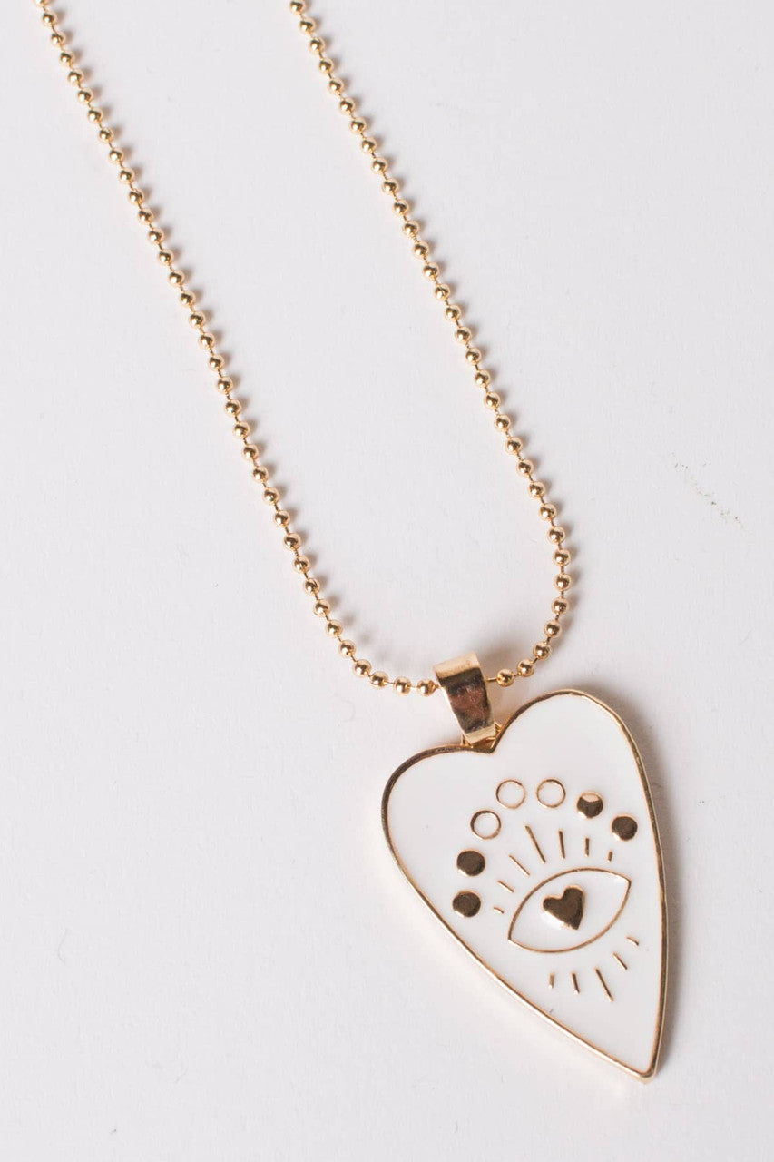 Heart Moon Phases Charm Necklace