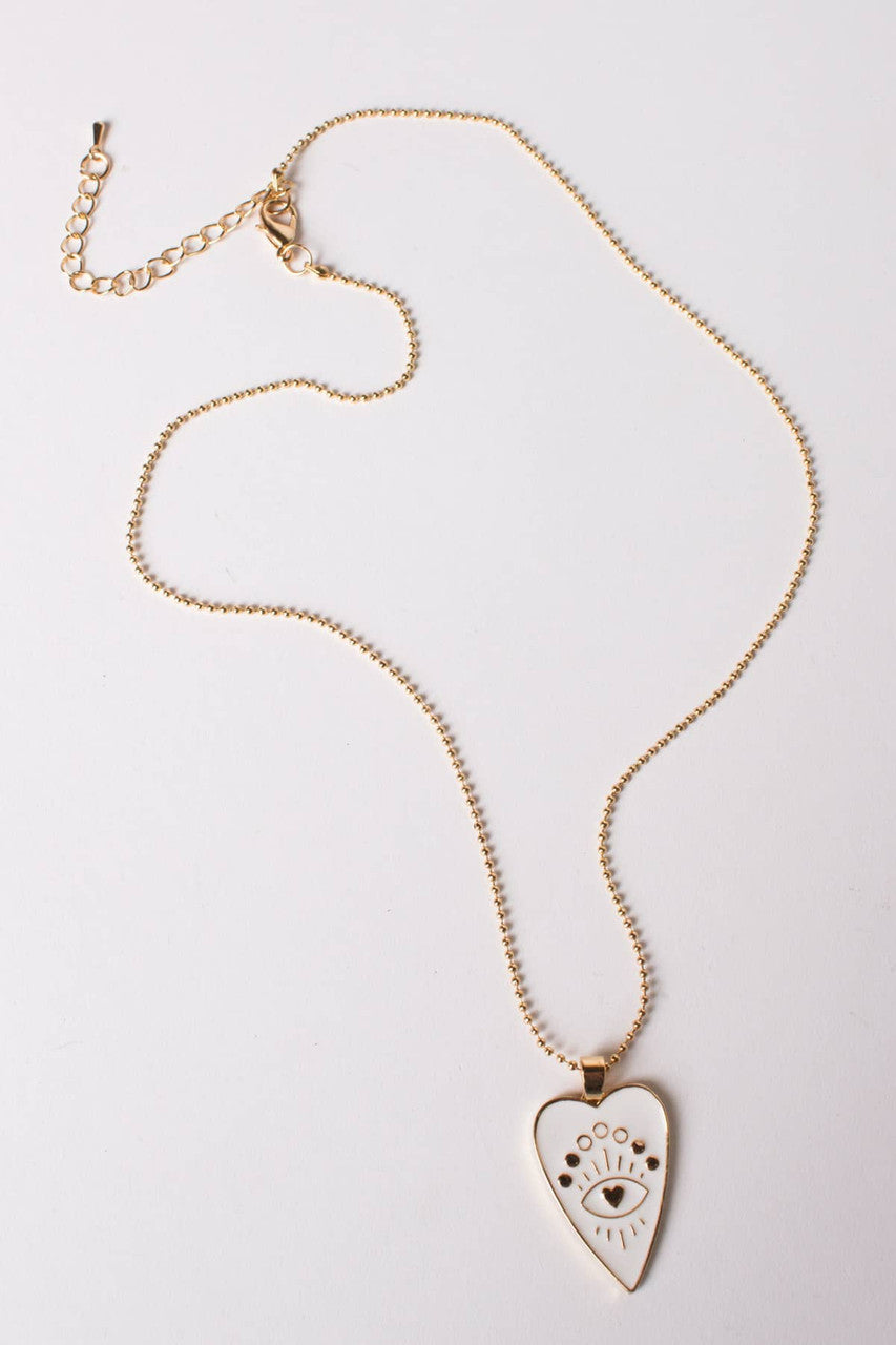 Heart Moon Phases Charm Necklace