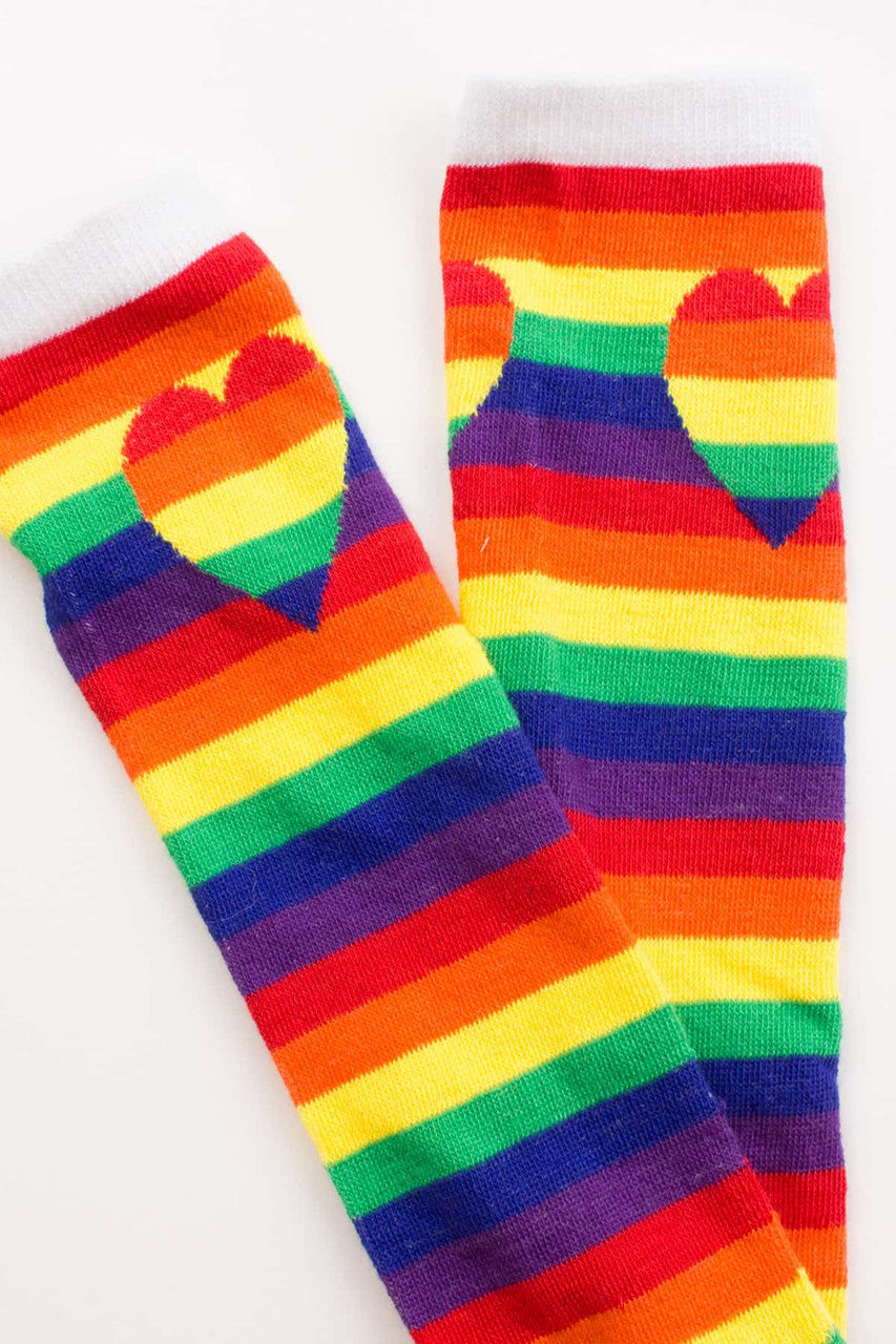Heart Rainbow Knee Socks