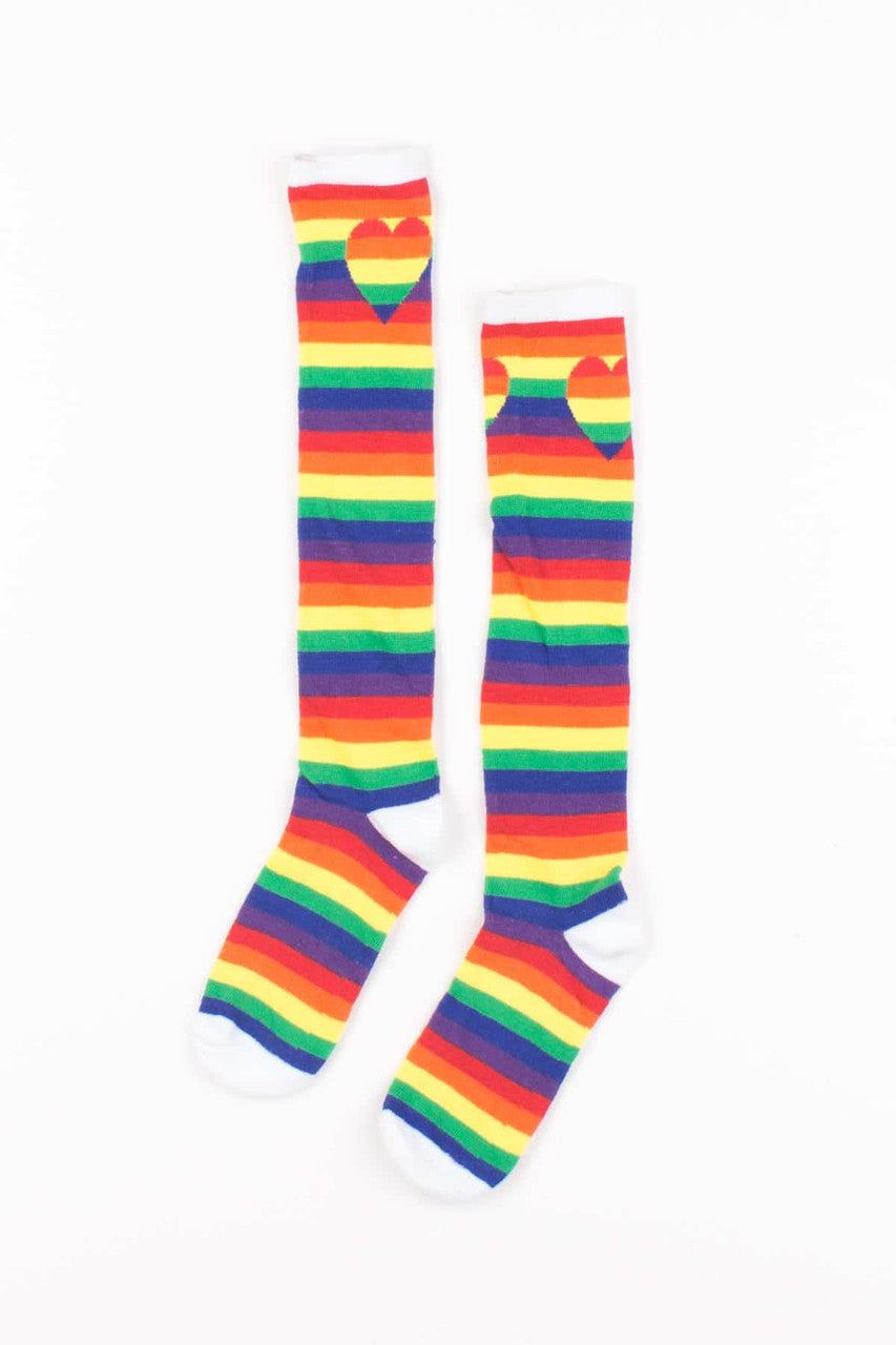 Heart Rainbow Knee Socks