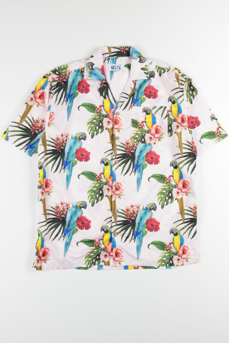 Hibiscus Parrot Hawaiian Shirt