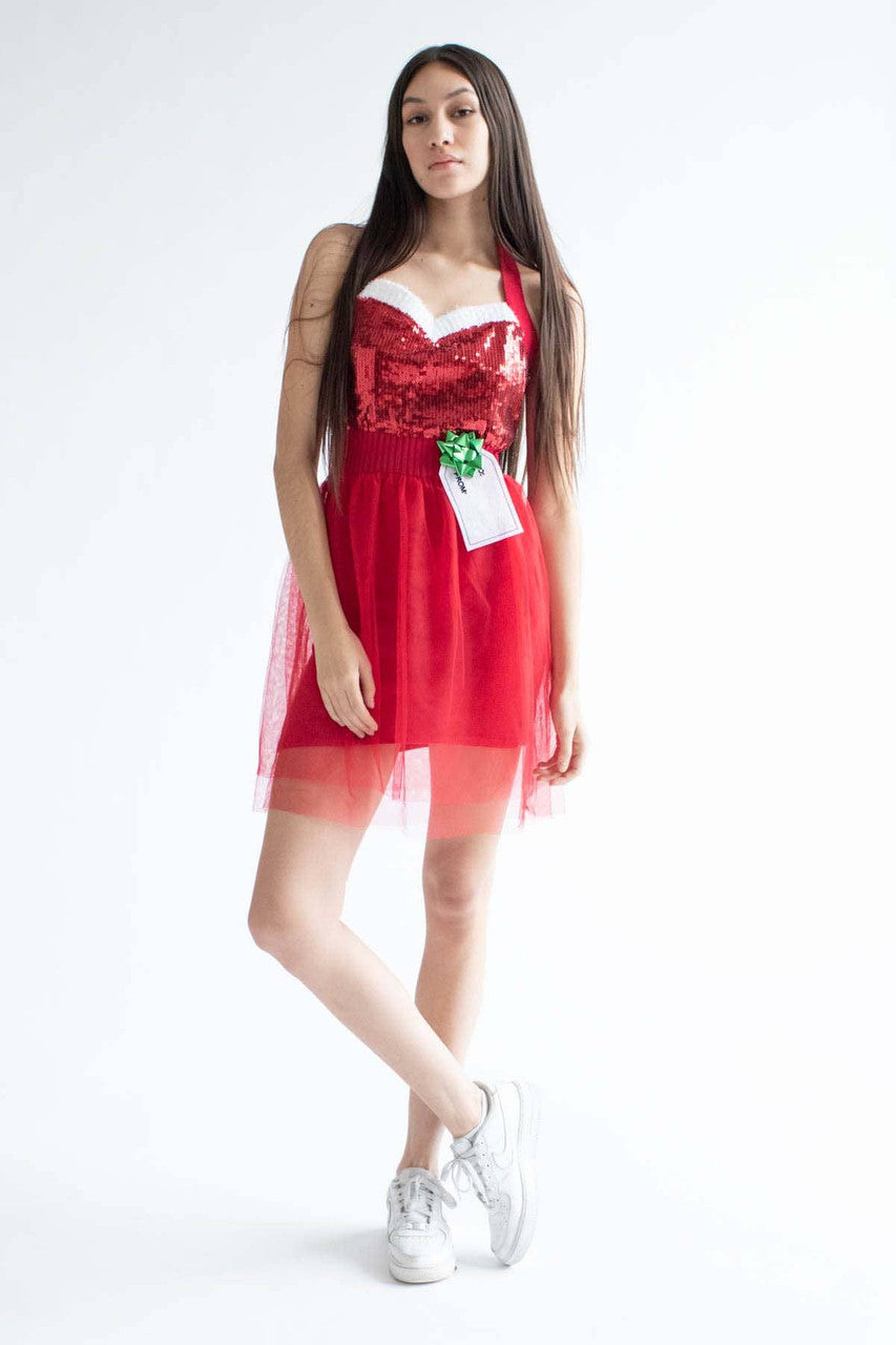 Holiday Gift Halter Party Dress