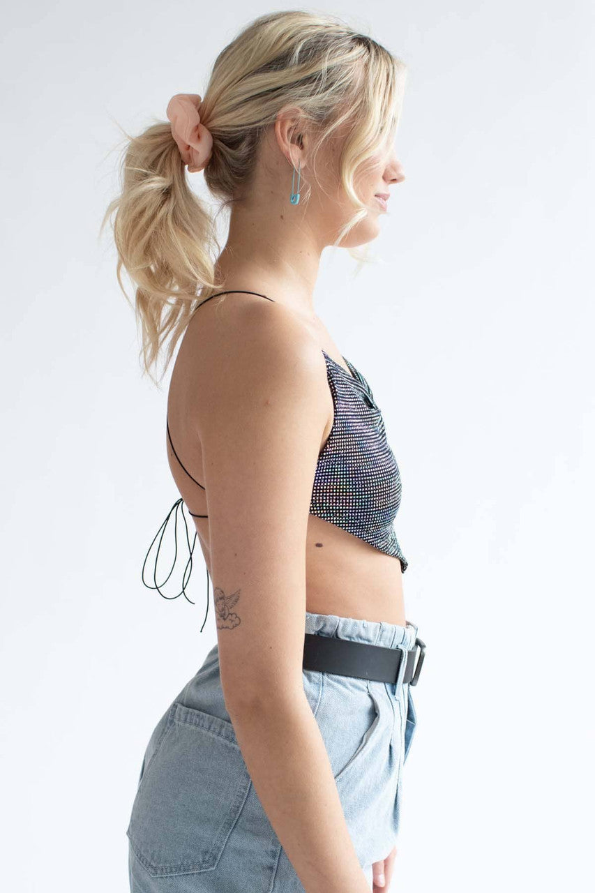 Holographic Dot Bandana Top