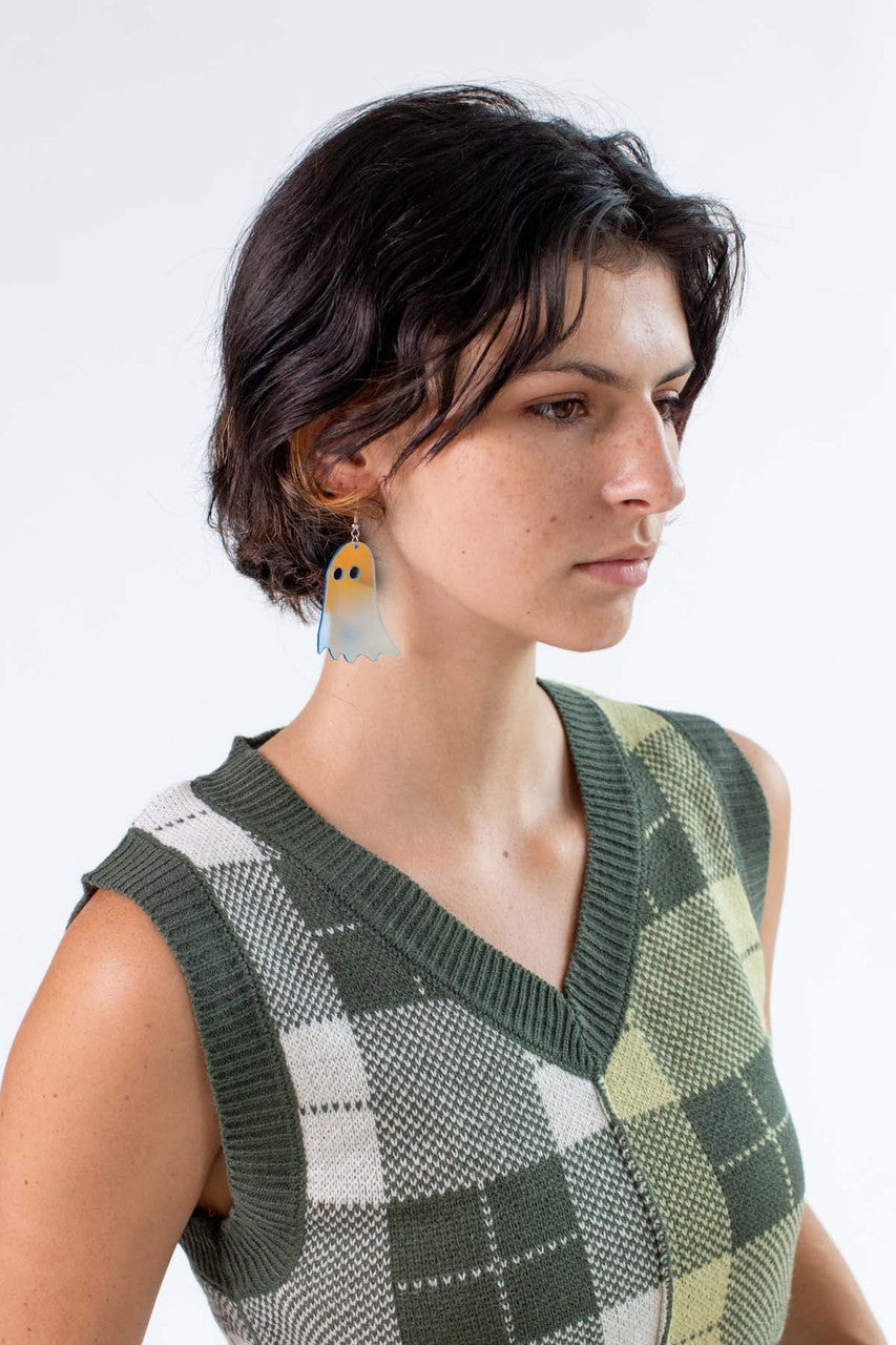 Holographic Ghost Earrings