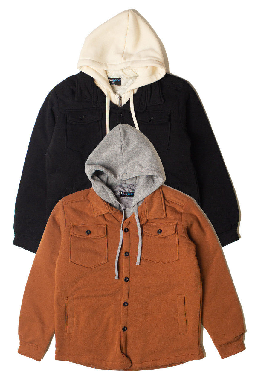 Double Layer Quilted Lining Hoodie Jacket