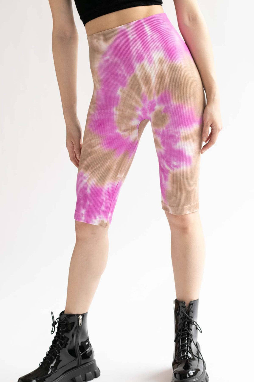Hurricane Tie Dye Ribbed Seamless Bike Shorts