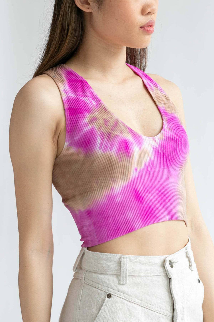 Hurricane Tie Dye Ribbed Seamless Crop Top