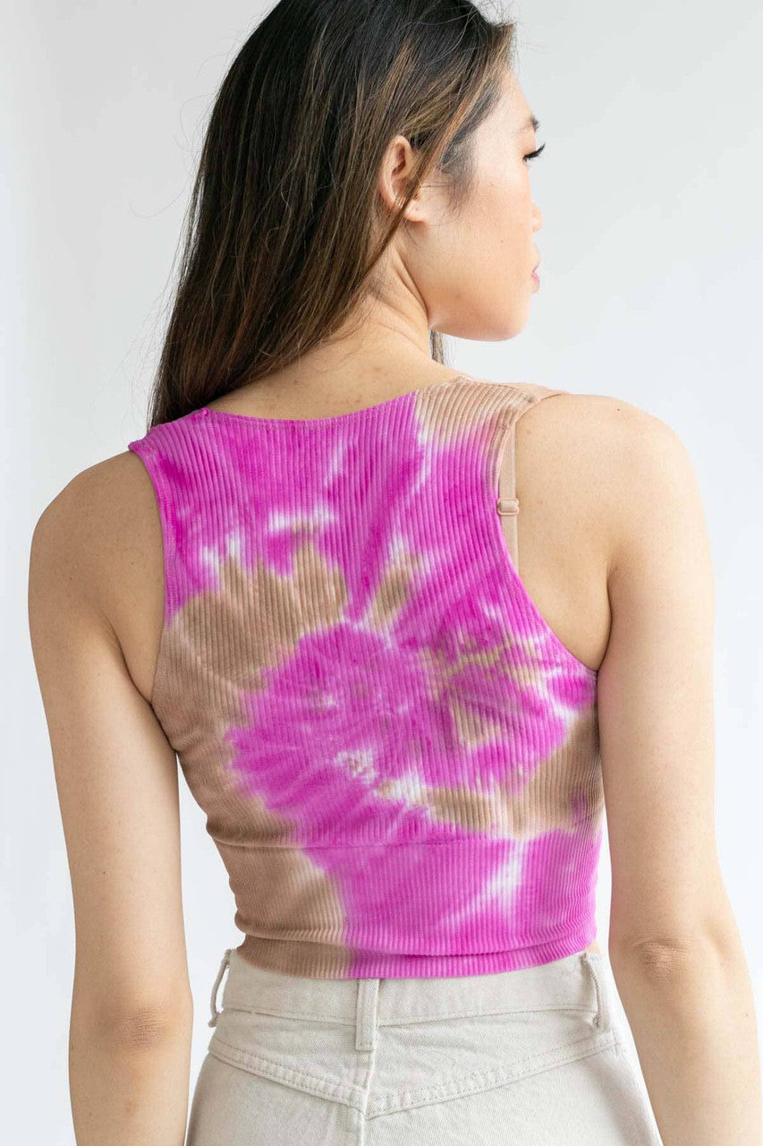 Hurricane Tie Dye Ribbed Seamless Crop Top