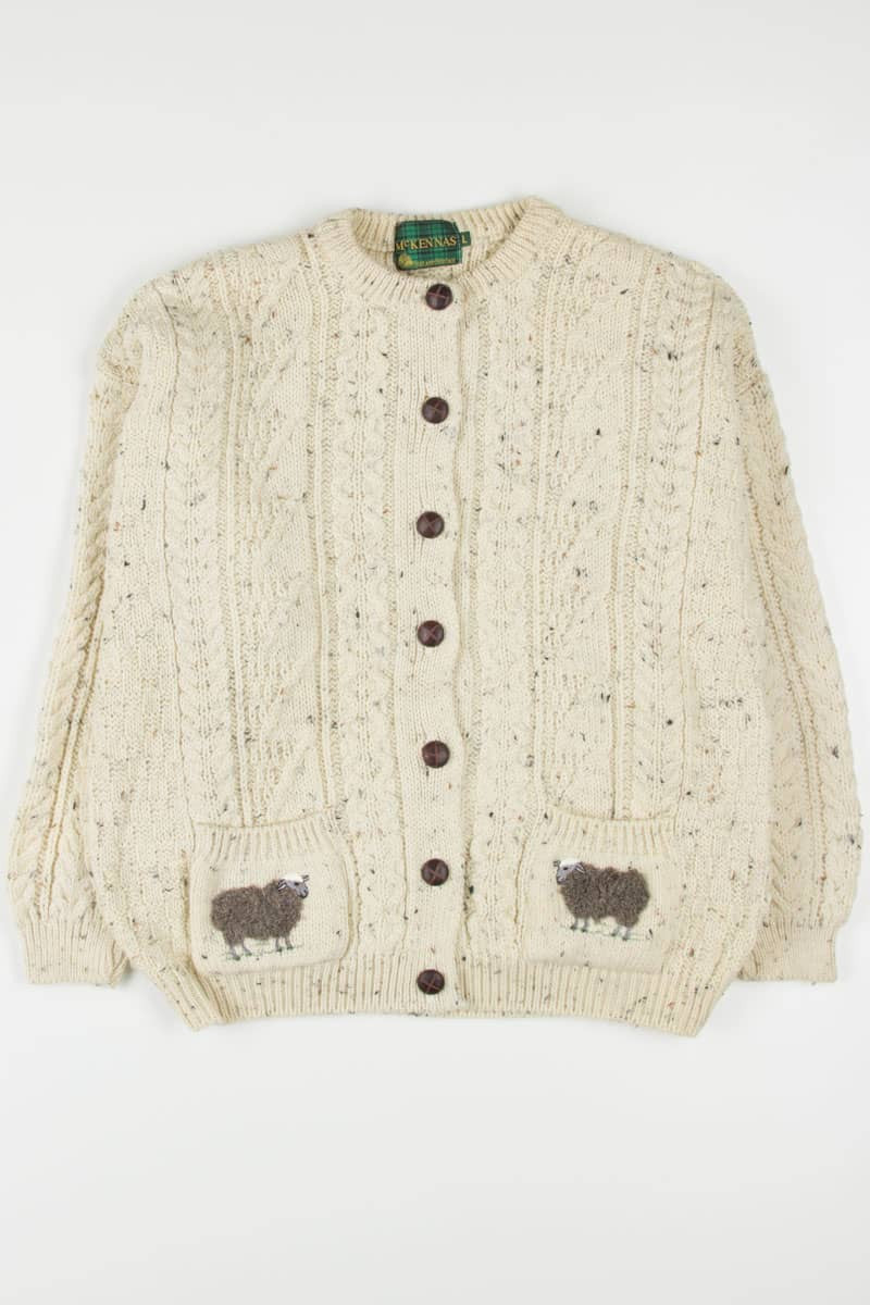 Sheep Embroidered Fisherman Cardigan 646