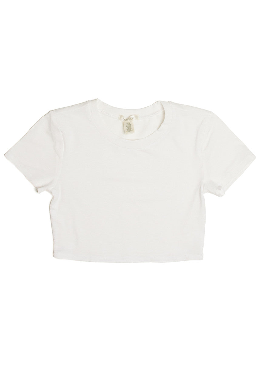 White Short Sleeve Super Crop Tee