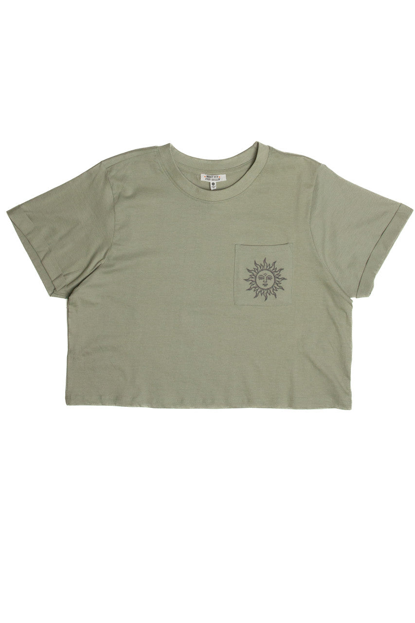 Embroidered Celestial Pocket Tee
