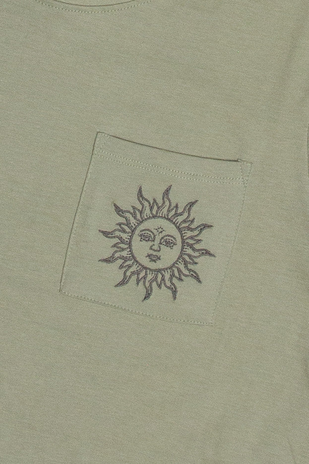 Embroidered Celestial Pocket Tee