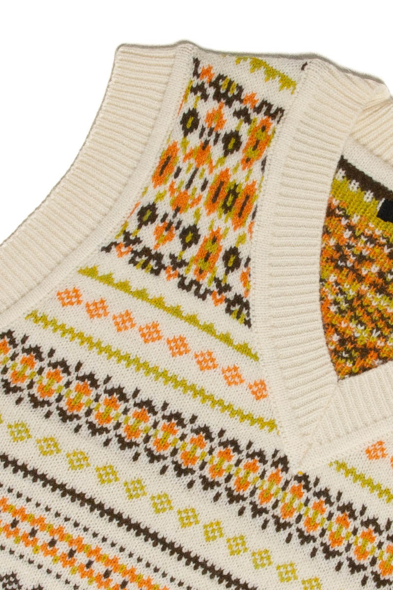 Ivory Fair Isle Sweater Vest
