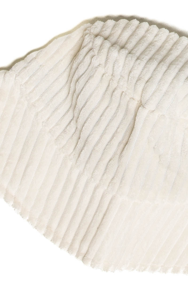 Ivory Wide Corduroy Bucket Hat