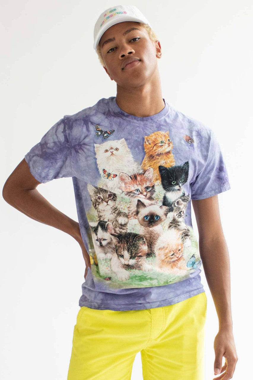 Kittens & Butterflies Tie Dye T-Shirt