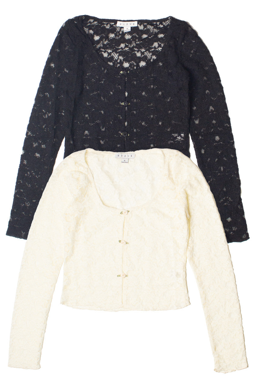 Rose Bud Lace Long Sleeve Top