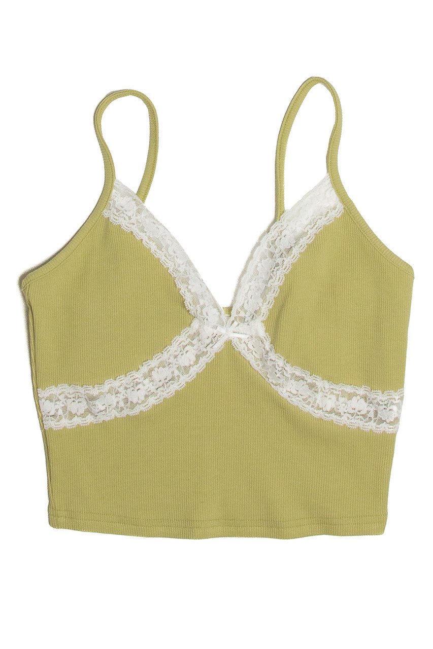 Moss Green Lace Trim Cami