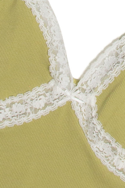 Moss Green Lace Trim Cami