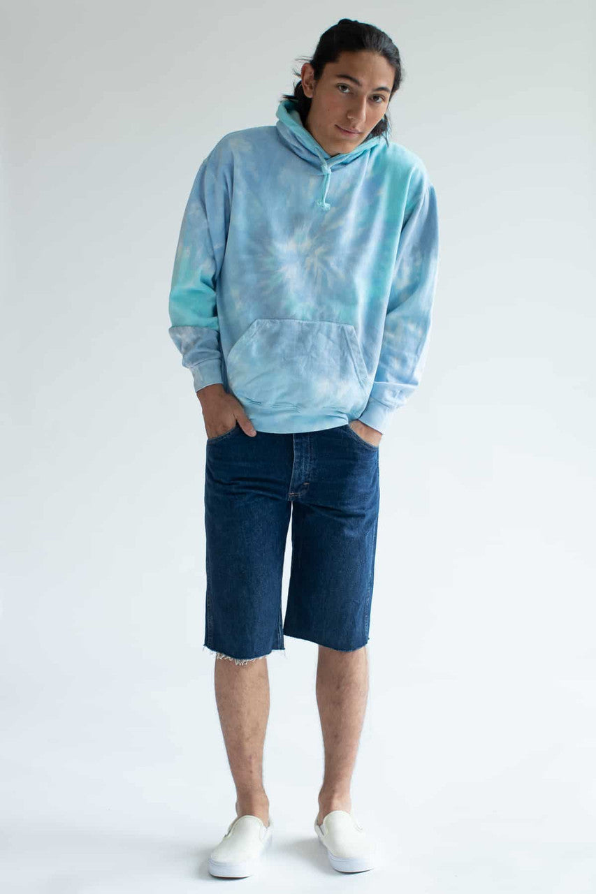 Blue Rainbow Tie Dye Hoodie